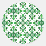 St. Patrick's Lucky Fleur de lis Round Sticker