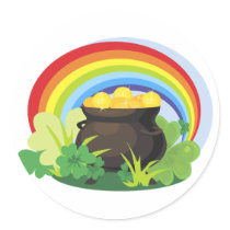 St. Patrick's Pot-o-Gold Round Sticker