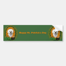 St Patricks - Pot of Gold - Bichon Frise Bumper Sticker