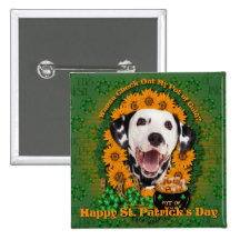 St Patricks - Pot of Gold - Dalmatian Pinback Buttons