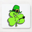 St Patricks Shamrock Man mousepads
