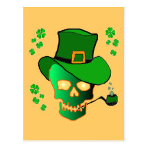 St. Patricks Skull Post Cards