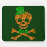 St. Patrick's Tiger Skull Mouse Pads