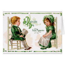 St. Patricks Vintage greeting card - Kids card