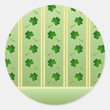 St. Patrick's wallpaper with shamrocks and golden Round Sticker
