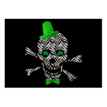 St. Patrick's Zebra Skull Business Card Template