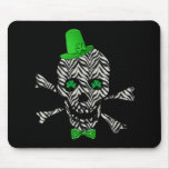 St. Patrick's Zebra Skull mousepads