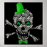 St. Patrick's Zebra Skull posters