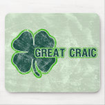 St. Pat's ‘Great Craic’ Shamrock Grunge Mousepad