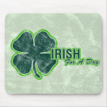 St Pats ‘Irish For A Day’ Shamrock Grunge Mousepad