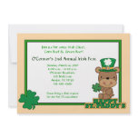 St. Patty's Day Party Saint Patrick's Day 5x7 Bear invitations