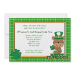 St. Patty's Day Party Saint Patrick's Day 5x7 Bear invitations
