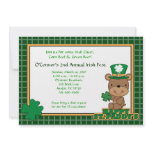 St. Patty's Day Party Saint Patrick's Day 5x7 Bear invitations