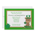 St. Patty's Day Party Saint Patrick's Day 5x7 Bear invitations