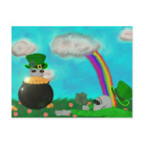 St Patty's Grey Postcard