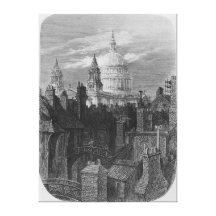 St. Paul's Cathedral and the slums Stretched Canvas Prints