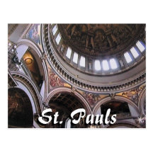 St Pauls cathedral interior London postcard