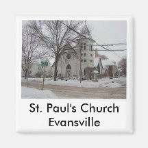 St. Paul's Church, Evansville, Wi. Refrigerator Magnets