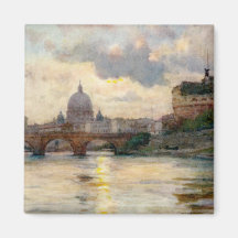 St Peter’s Rome From The Tiber Refrigerator Magnet
