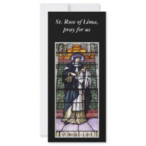 St. Rose of Lima -pray for us-stained glass window Full Colour Rack Card