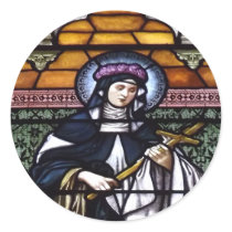 St. Rose of Lima -pray for us-stained glass window Sticker