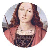 St. Sebastian By Raffael (Best Quality) Round Stickers