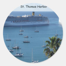 St. Thomas Harbour Round Stickers