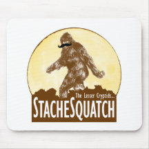 'STACHE SQUATCH The Lesser Cryptid - Funny Bigfoot Mouse Pad