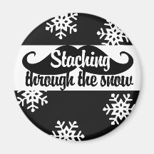Staching through the snow fridge magnets
