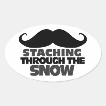 Staching through the Snow Oval Sticker