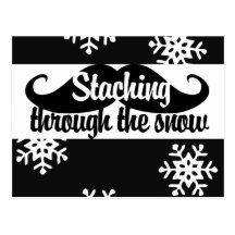 Staching through the snow postcards