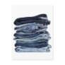 Stack of blue jeans post cards