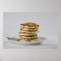 Stack of bread with honey posters