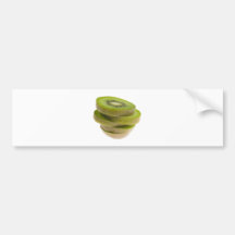 Stack of sliced kiwi fruit bumper sticker
