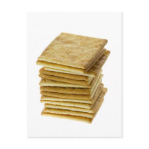 Stack of square crackers postcards