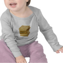 Stack of square crackers t-shirts