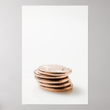 Stack of Ten Centavo Coins Poster