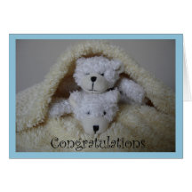 stacked boy twin bears congratulations cards