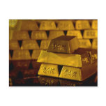 Stacks of gold bars postcard