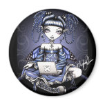 Stacy Blue Lab Top Fairy Magnet
