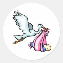 Stacy Stork Round Stickers