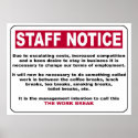 Staff Notice Poster posters