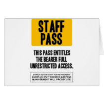 Staff Pass cards