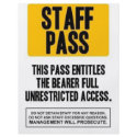 Staff Pass flyers