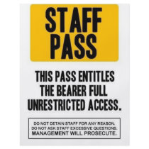 Staff Pass flyers