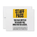 Staff Pass invitations