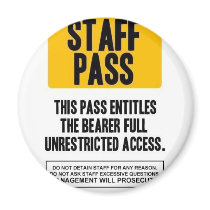 Staff Pass magnets