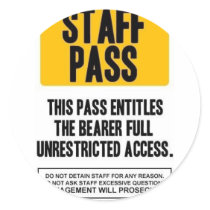 Staff Pass stickers