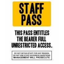 Staff Pass t-shirts