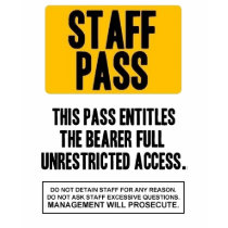 Staff Pass t-shirts